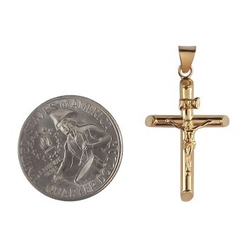 Women's Small 14K Gold Crucifix Pendant Necklace 2