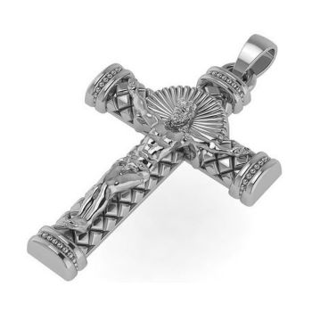 Platinum Ornate Crucifix Necklace Pendant for Men 3