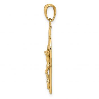 14K Gold Celtic Design Crucifix Pendant for Men and Women 2