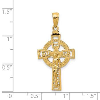 14K Gold Celtic Design Crucifix Pendant for Men and Women 3