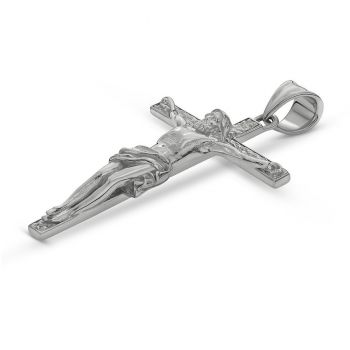 Silver Serene Devotion Crucifix Pendant for Women 2