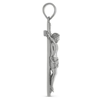 Silver Serene Devotion Crucifix Pendant for Women 3