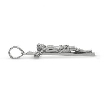 Silver Serene Devotion Crucifix Pendant for Women 4