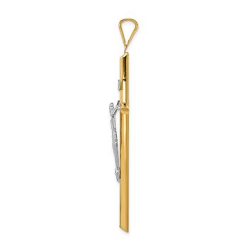 Extra-Large INRI Polished Tube Crucifix Pendant in 14K Two-Tone Gold 2