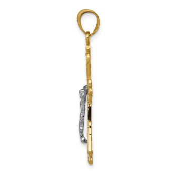 14K Two-Tone Gold Filigree Passion Crucifix Pendant 2