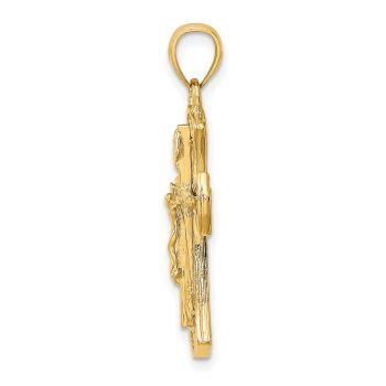 14K Gold Flared Open Branches Crucifix Pendant 2