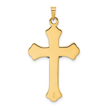 Fleur de Lis INRI Crucifix Pendant in 14K Two-Tone Gold 3