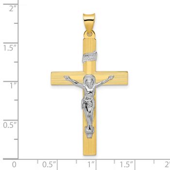 Large 14K Two-Tone Gold INRI Crucifix Pendant for Men 4