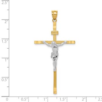 Large 14K Two-Tone Gold INRI Crucifix Pendant 2