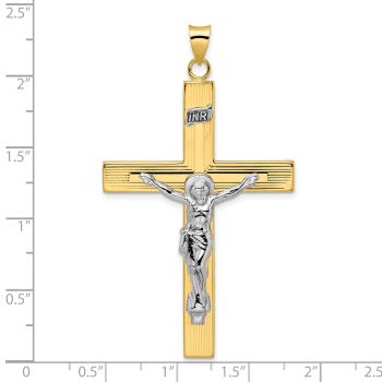 Men's Extra-Large INRI Latin Crucifix Pendant in 14K Two-Tone Gold 4