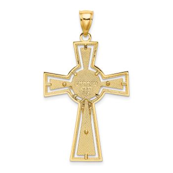 Men's Celtic Cut-Out Crucifix Pendant in 14K Gold 3