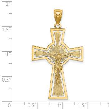 Men's Celtic Cut-Out Crucifix Pendant in 14K Gold 4