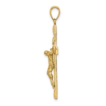 Men's 14K Gold Engraved INRI Crucifix Pendant 2