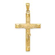 Men's 14K Gold Engraved INRI Crucifix Pendant
