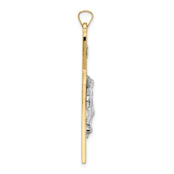 14K Two-Tone Solid Gold INRI Crucifix Pendant for Men 2