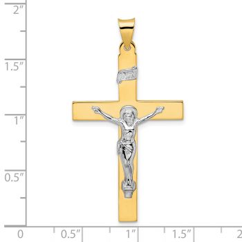 Men's Large INRI Crucifix Pendant in 14K Two-Tone Gold 4