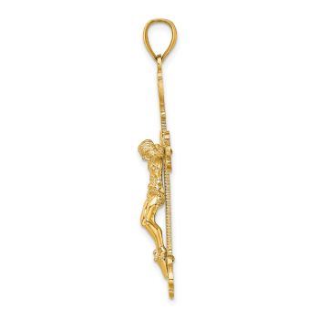 Large Ornate Crucifix Pendant for Men in 14K Gold 2