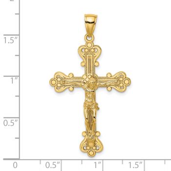 Large Ornate Crucifix Pendant for Men in 14K Gold 3