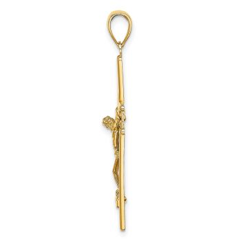 14K Gold Satin Crucifix Pendant for Men 2