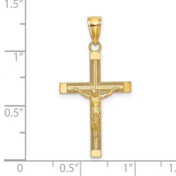 Men's 14K Gold Textured Crucifix Pendant 3