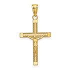 Men's 14K Gold Textured Crucifix Pendant