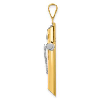 Men's INRI Thick Tube Crucifix Pendant in 14K Two-Tone Gold 2