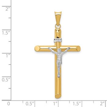 Men's 14K Two-Tone Gold Crucifix Pendant 3