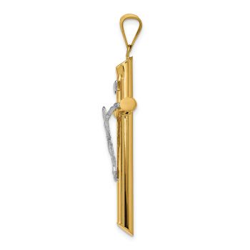 Men's 14K Two-Tone Gold Crucifix Pendant 2