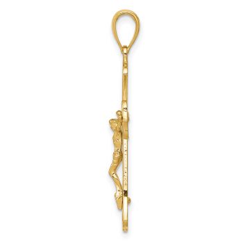 Ornate Scrollwork Crucifix Pendant in 14K Gold 2