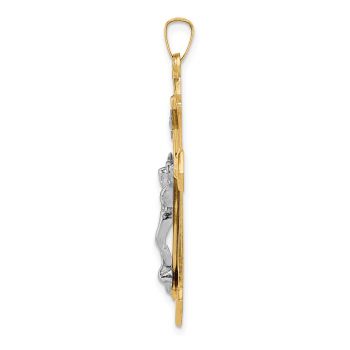 14K Two-Tone Gold Passion INRI Crucifix Pendant 2