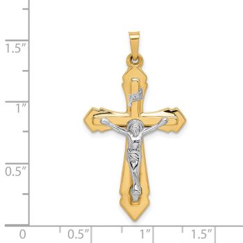 14K Two-Tone Gold Passion INRI Crucifix Pendant 4