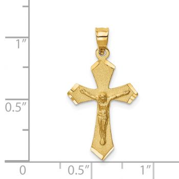 14K Gold Satin Diamond-Cut Crucifix Pendant 3