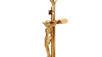 Small Tiny 22K Gold Women’s INRI Crucifix Pendant 5