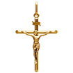 Small Tiny 14K Gold Crucifix Pendant for Women with INRI