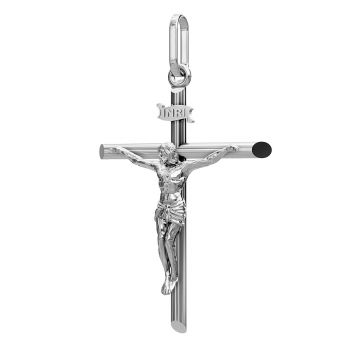 Tiny Small Platinum Crucifix Pendant for Women 2