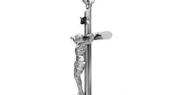 Tiny Small Platinum Crucifix Pendant for Women 5