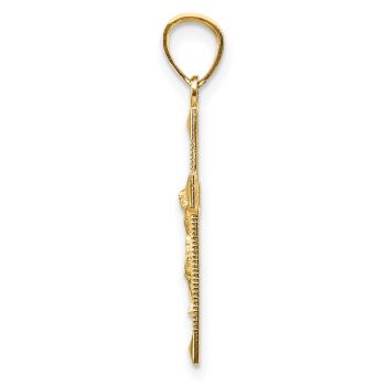 Small Textured Crucifix Pendant in 14K Gold 2