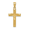 Small Textured Crucifix Pendant in 14K Gold