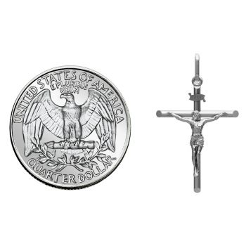 Tiny Small Platinum Crucifix Pendant for Women 6