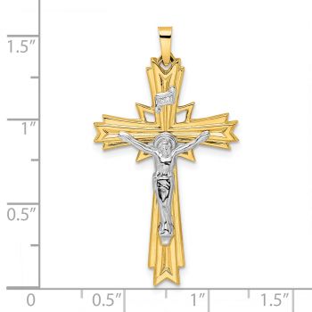 Star of Bethlehem INRI Crucifix Pendant in 14K Two-Tone Gold 4