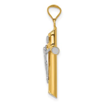 Women's INRI Thick Tube Crucifix Pendant in 14K Two-Tone Gold 2