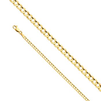 3.2mm 14K Gold Curb Link Chain Necklace