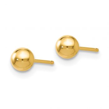 4mm Polished Ball Stud Earrings, 14K Gold 2