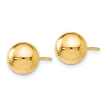 8mm Polished Ball Stud Earrings, 14K Gold 2