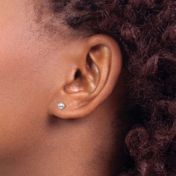 Reversible 4mm Ball Earrings, 14K Two-Tone Gold 4