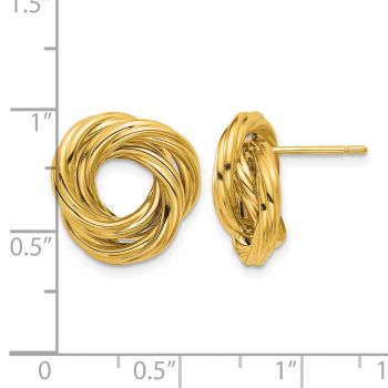 18K Gold Italian Love-Knot Button Earrings 3