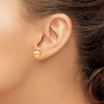 8mm Polished Ball Stud Earrings, 14K Gold 3