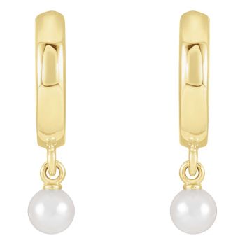 Cultured Seed Pearl Hoop Earrings in 14K Gold 2