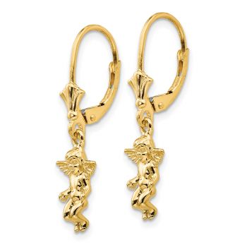 Dangling Angel Earrings in 14K Gold 2