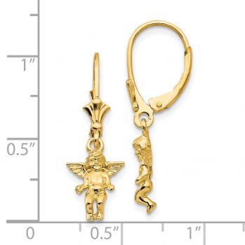 Dangling Angel Earrings in 14K Gold 3